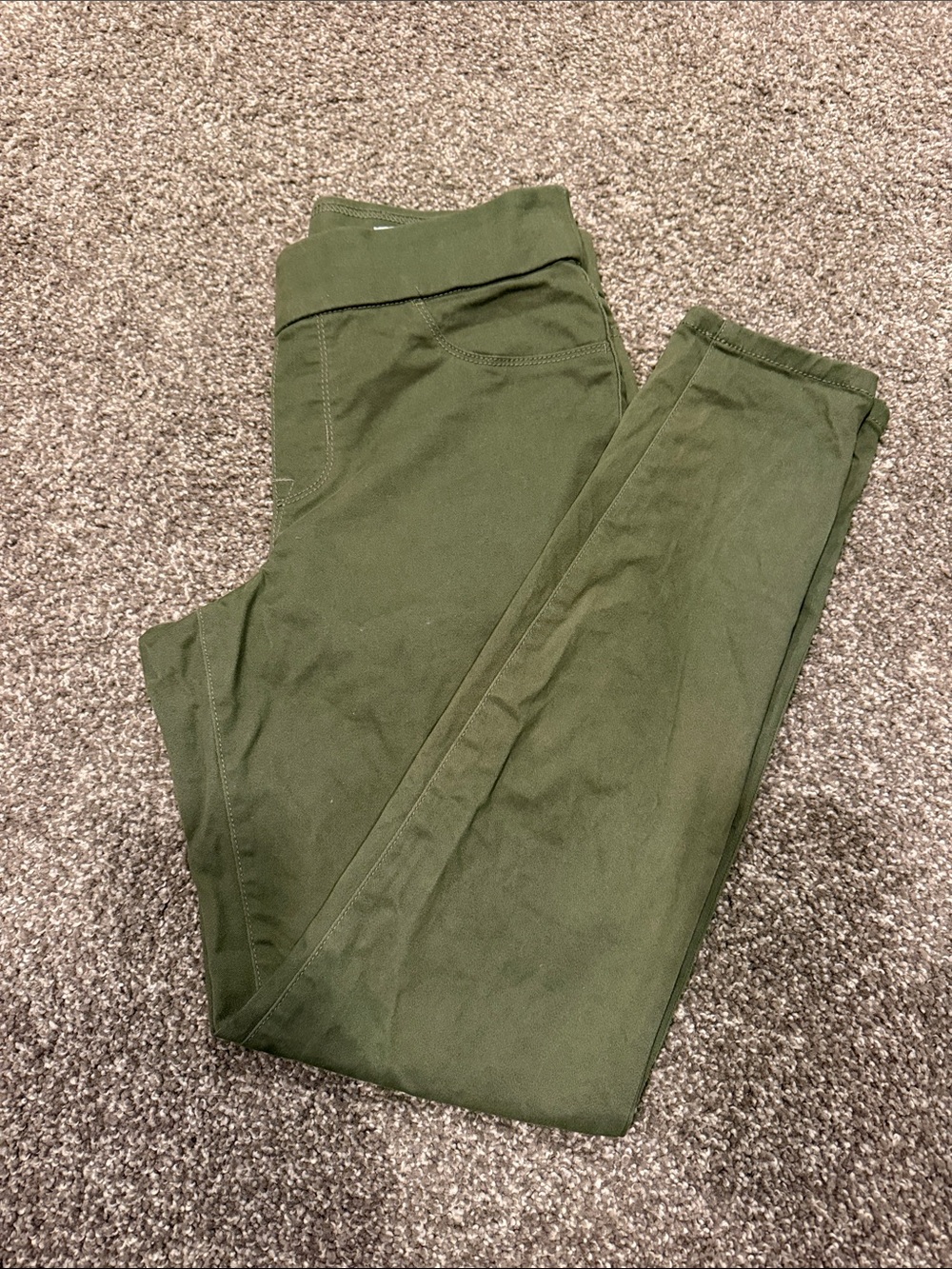 Nine West Olive Green Heidi Pull on Skinny Jeans size 6